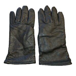 Men's Black Leather Gloves Lining Casual Fall Winter Size 8 Motorcycle